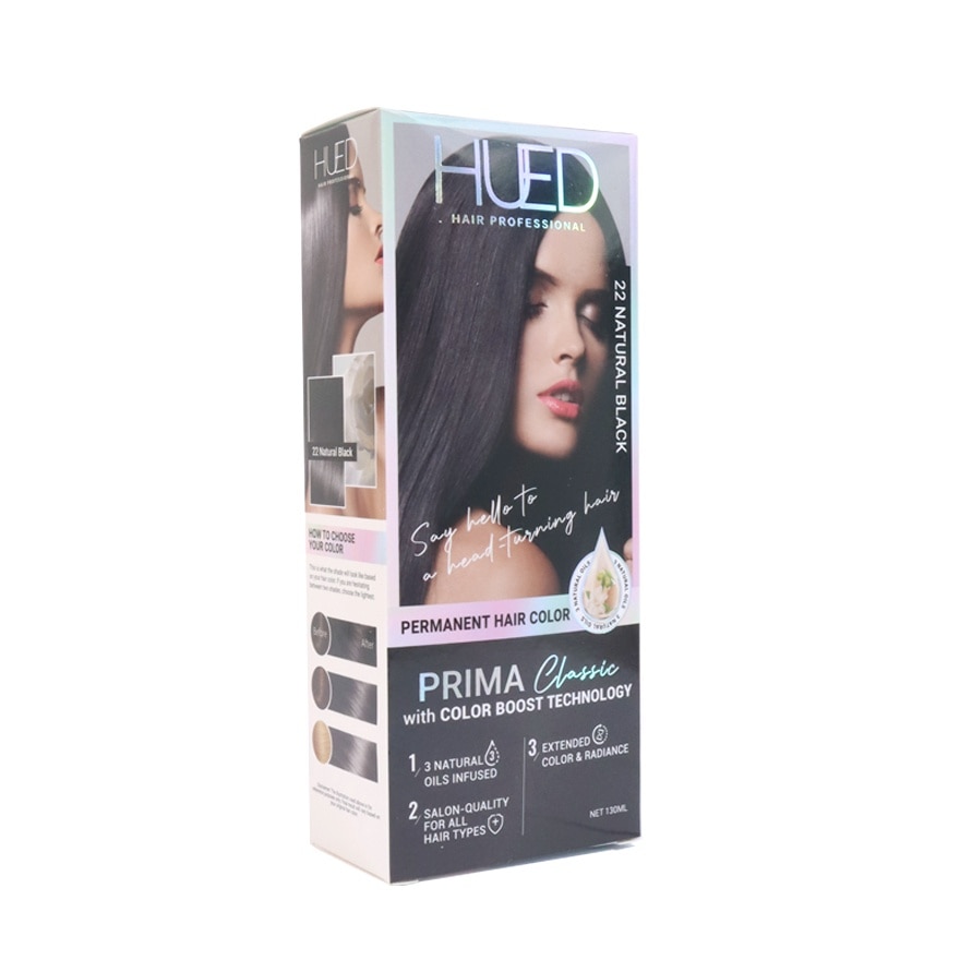 HUED Prima Classic Permanent Hair Color 22 Natural Black