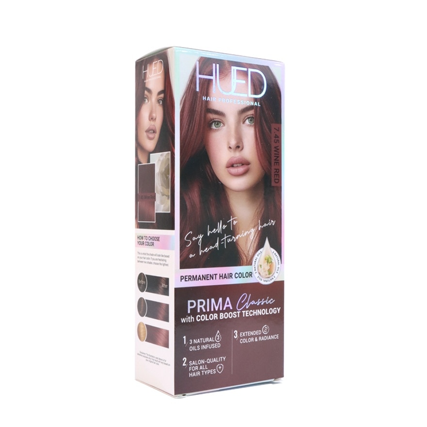 HUED Prima Classic Permanent Hair Color 7.45 Wine Red