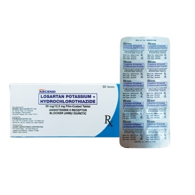 ASCEND ASCEND LOSARTAN POTASSIUM + HCTZ 50mg/12.5mg Film-Coated Tablet Sold Per Piece [PRESCRIPTION REQUIRED]