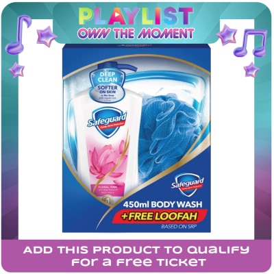 SAFEGUARD - SAFEGUARD SAFEGUARD Floral Pink Body Wash With Free Loofah