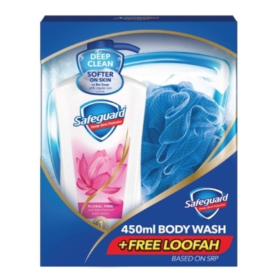 SAFEGUARD SAFEGUARD Floral Pink Body Wash With Free Loofah