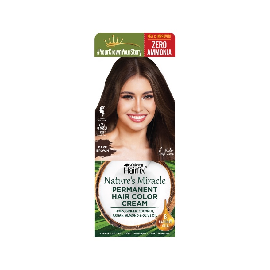 HAIRFIX Nature's Miracle Permanent Color Cream 220ml - Dark Brown