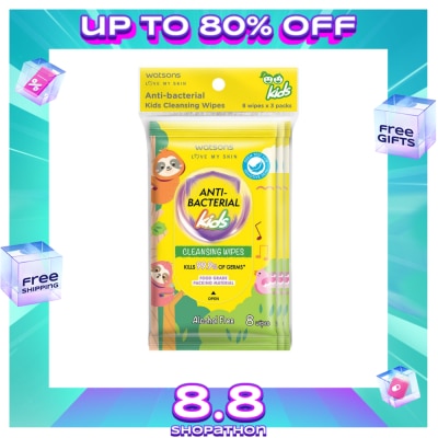 WATSONS WATSONS Antibacterial Kids Wipes 8s x 3Pack