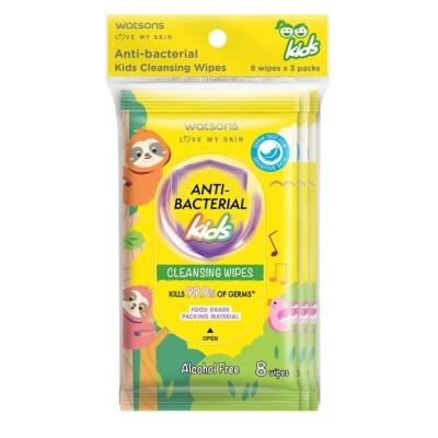 WATSONS WATSONS Antibacterial Kids Wipes 8s x 3Pack