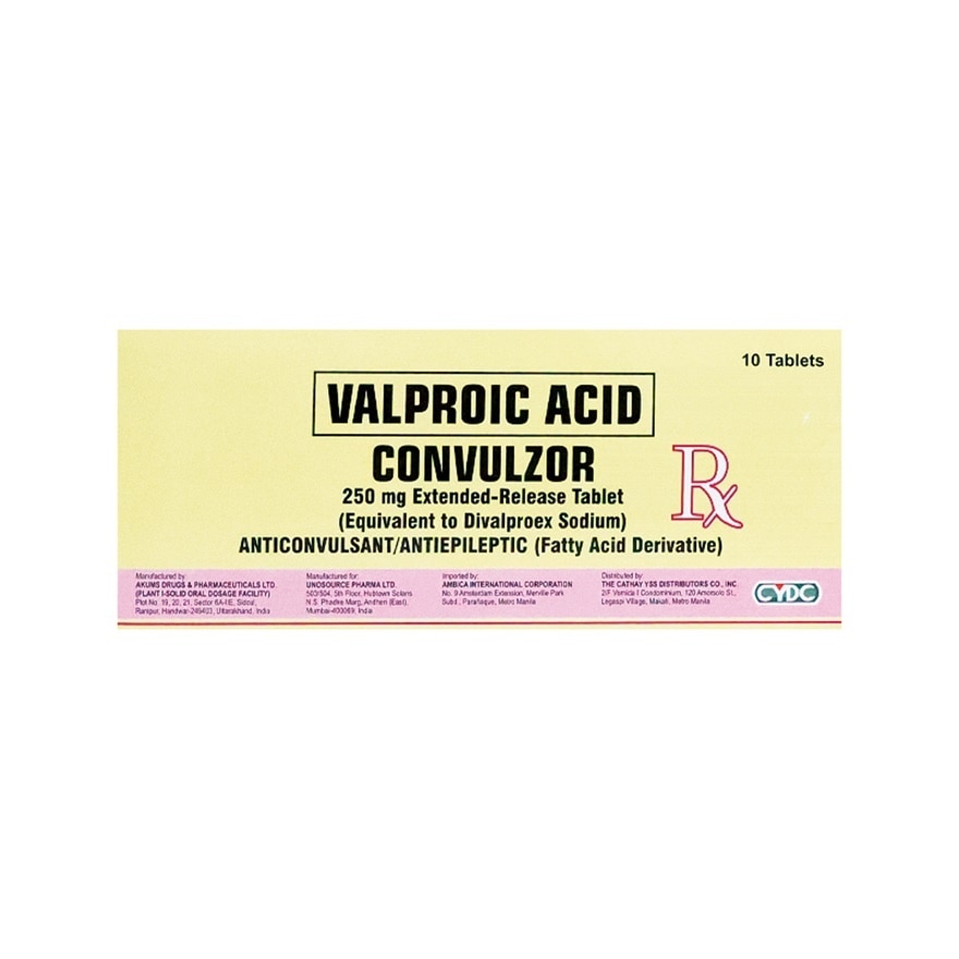 CONVULZOR 250mg Extended Release Tablet Sold Per Piece [PRESCRIPTION REQUIRED]