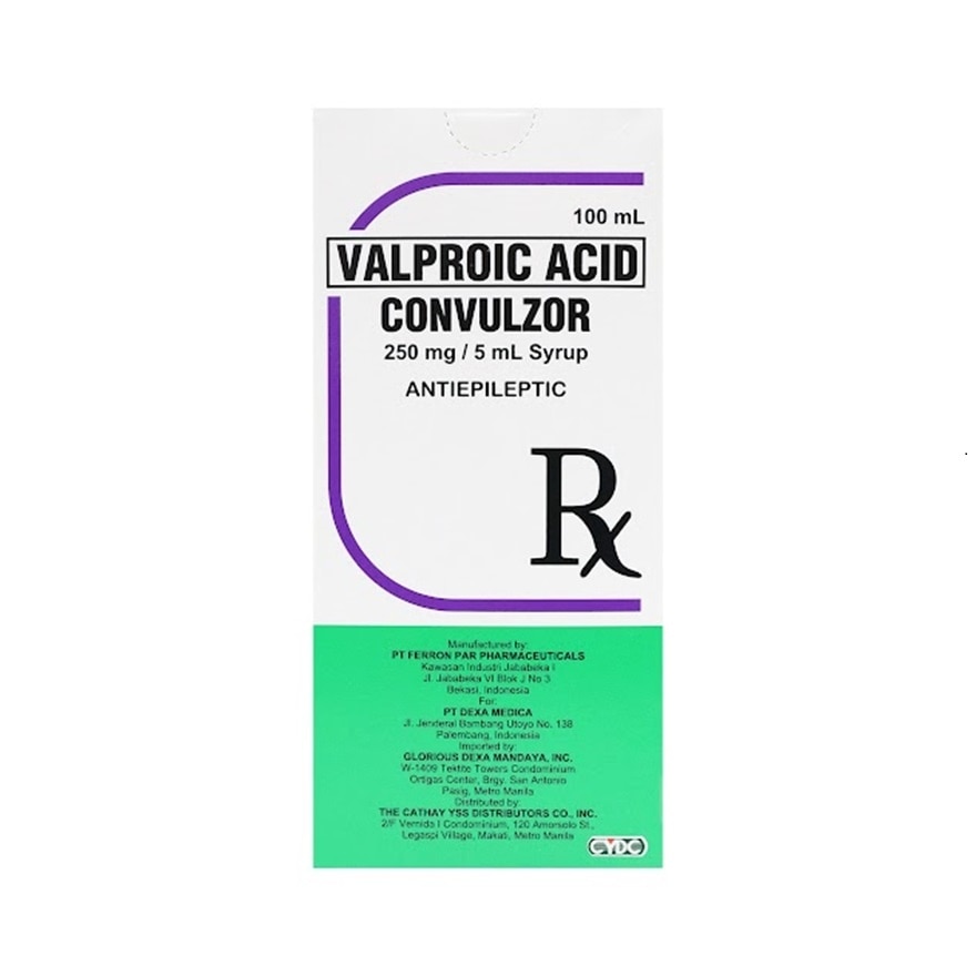 CONVULZOR 250mg/5mL Syrup Bottle of 100mL [PRESCRIPTION REQUIRED]