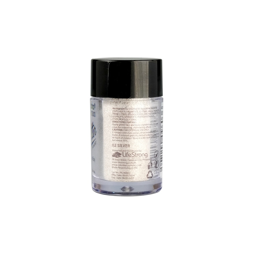 COLORINA Makeupstudio Glitter Pigment Face And Body 02 Silver