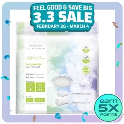 WATSONS WATSONS Face And Body Soft Towel Set