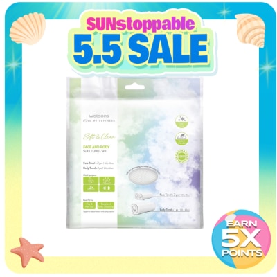 WATSONS - WATSONS Face And Body Soft Towel Set