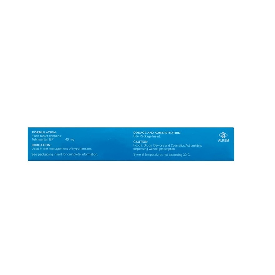 ASCEND (ALKEM LABS) TELMISARTAN 40mg Film-Coated Tablet Sold Per Piece [PRESCRIPTION REQUIRED]