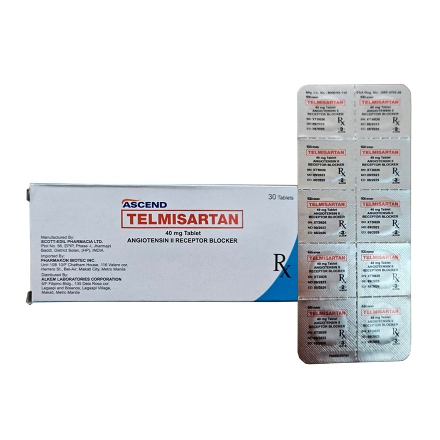 ASCEND (ALKEM LABS) TELMISARTAN 40mg Film-Coated Tablet Sold Per Piece [PRESCRIPTION REQUIRED]
