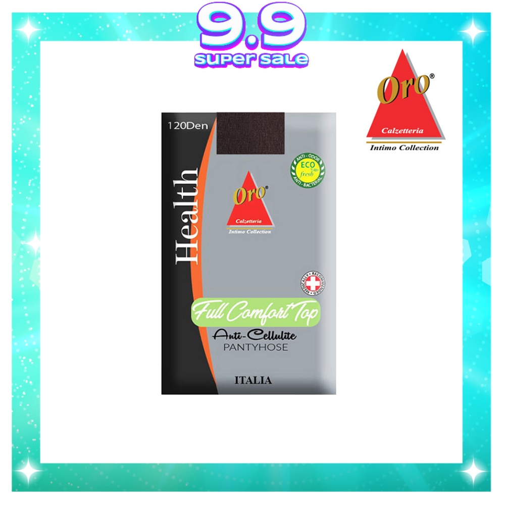 ORO Full Comfort Top Anti Cellulite Pantyhose Barely Black