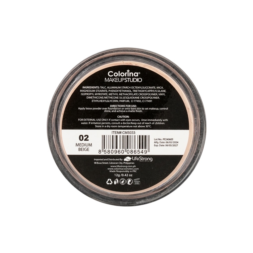 COLORINA Makeupstudio Loose Powder Mineral 02 Medium Beige