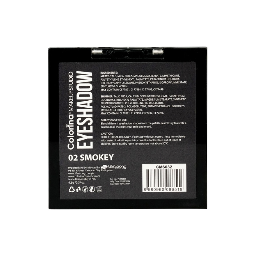 COLORINA Makeupstudio Eyeshadow Palette 02 Smokey