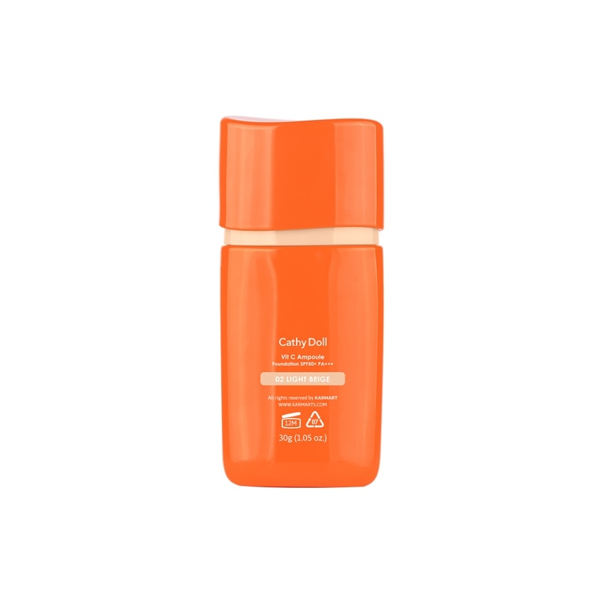 CATHY DOLL Vit C Ampoule Foundation SPF50 PA+++ #02 Light Beige