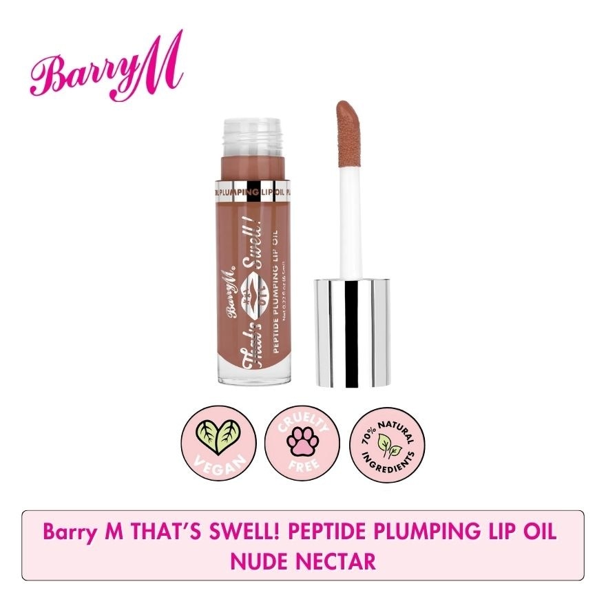 BARRY M Thats Swell Peptide Plumping Lip Oil Nude Nectar