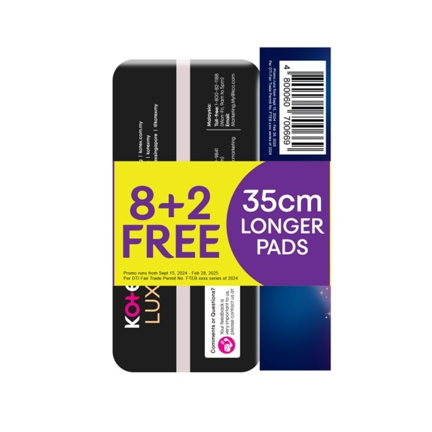KOTEX Luxe 32cm 8s With Free Super Overnight 35cm 2s