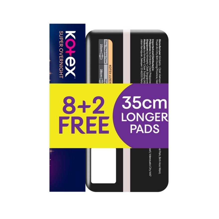 KOTEX Luxe 32cm 8s With Free Super Overnight 35cm 2s
