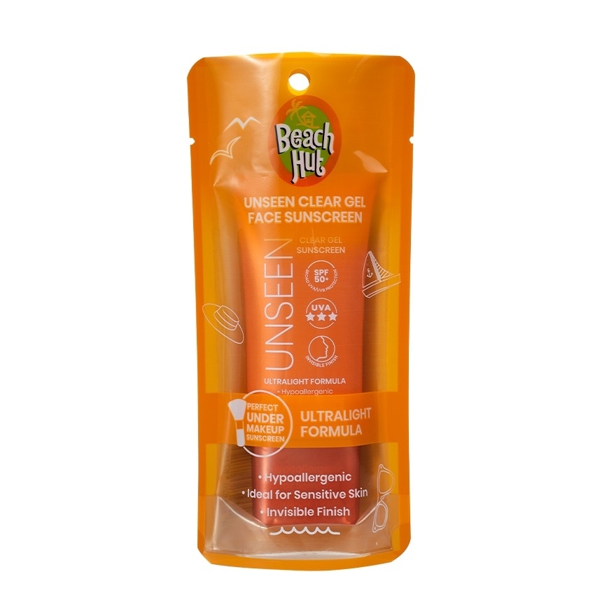 BEACH HUT SPF50+Unseen Clear Gel Face Sunscreen