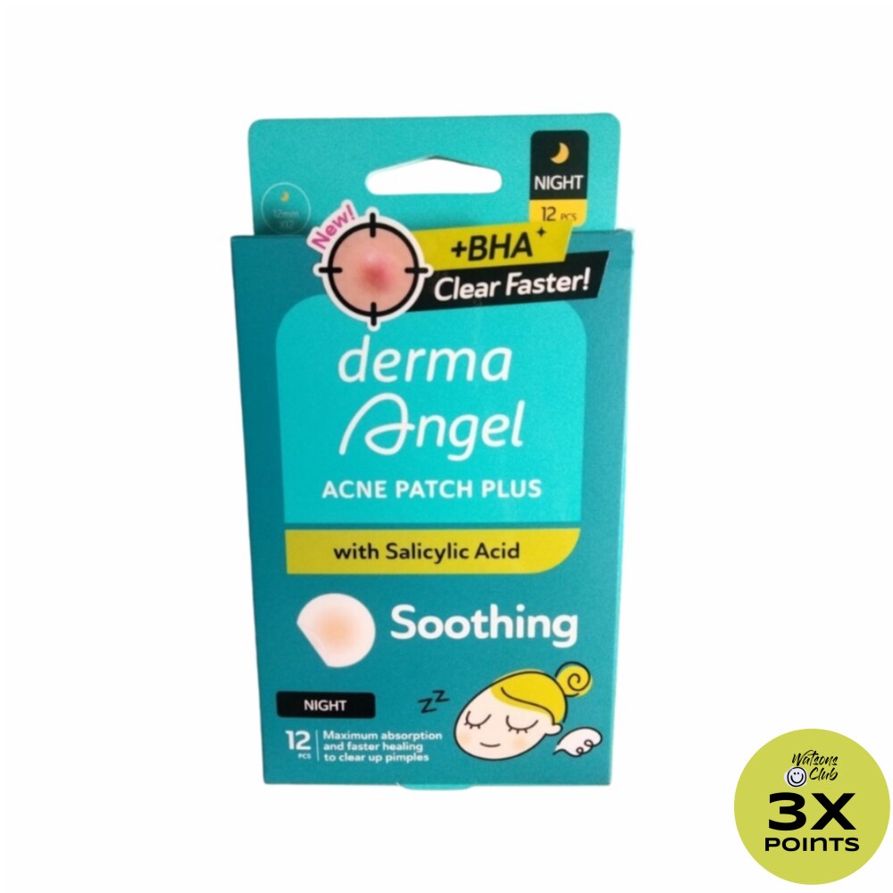 DERMA ANGEL Acne Patch Plus With Salicylic Acid Night 12s