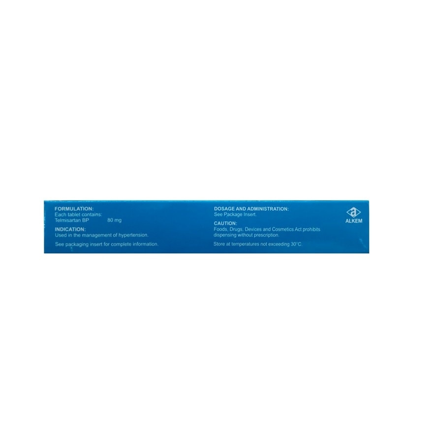ASCEND (ALKEM LABS) TELMISARTAN 80mg Film-Coated Tablet [PRESCRIPTION REQUIRED]