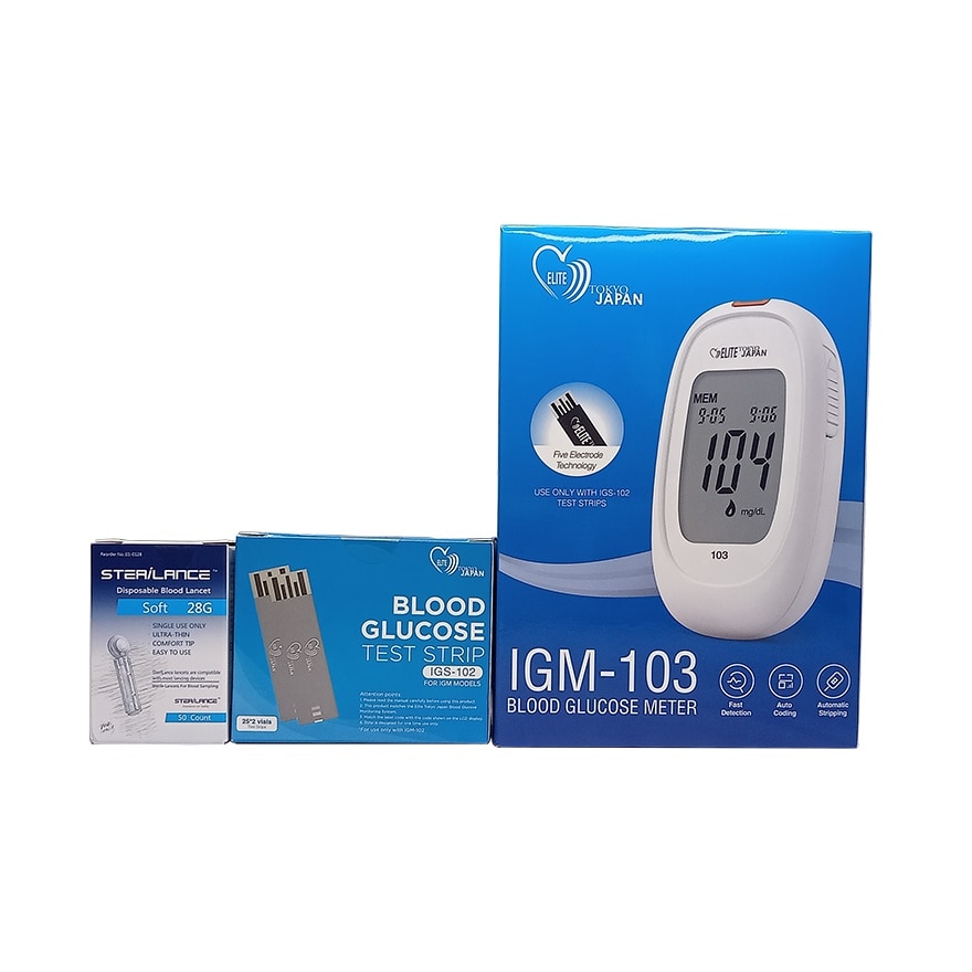 ELITE TOKYO IGM103 Blood Glucose Meter Set