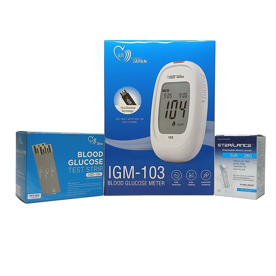 ELITE TOKYO IGM103 Blood Glucose Meter Set