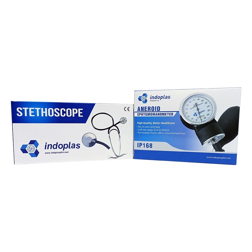 INDOPLAS Aneroid Sphygmomanometer 1P168 With Stethoscope