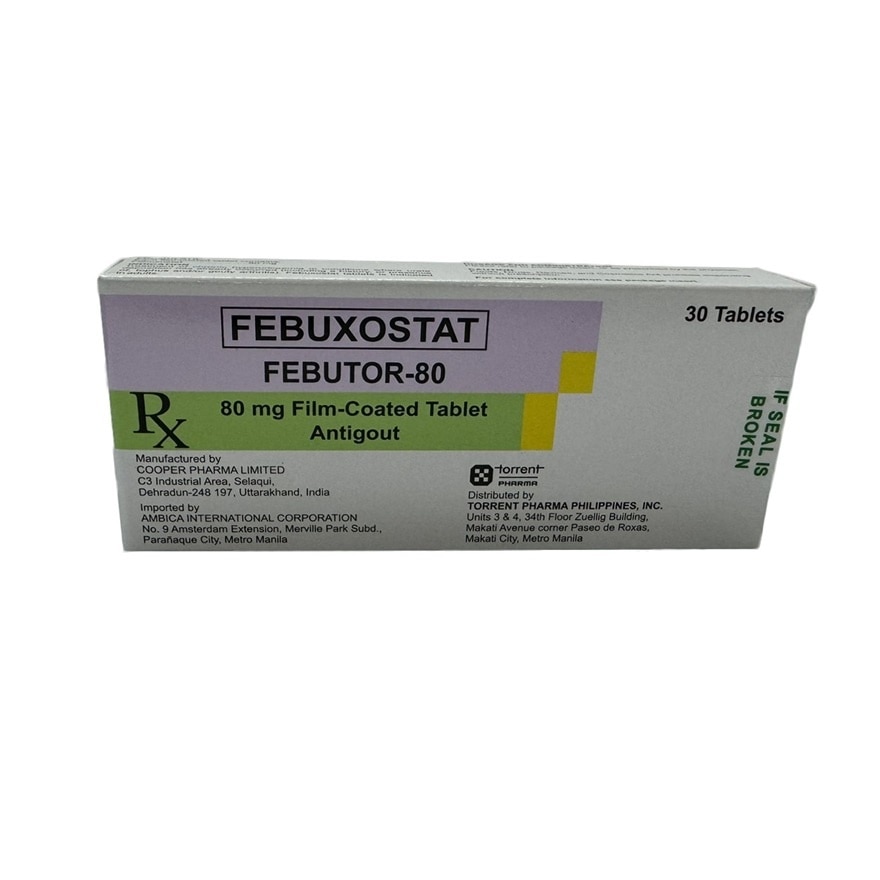 FEBUTOR-80 Antigout Film Coated Tablet 80mg Sold Per Piece [PRESCRIPTION REQUIRED]