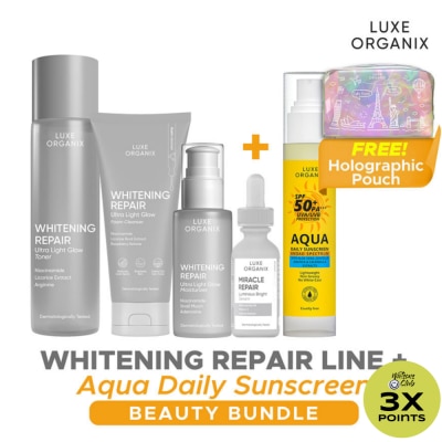 LUXE ORGANIX LUXE ORGANIX Whitening Repair Line + Aqua Daily Sunscreen Bundle