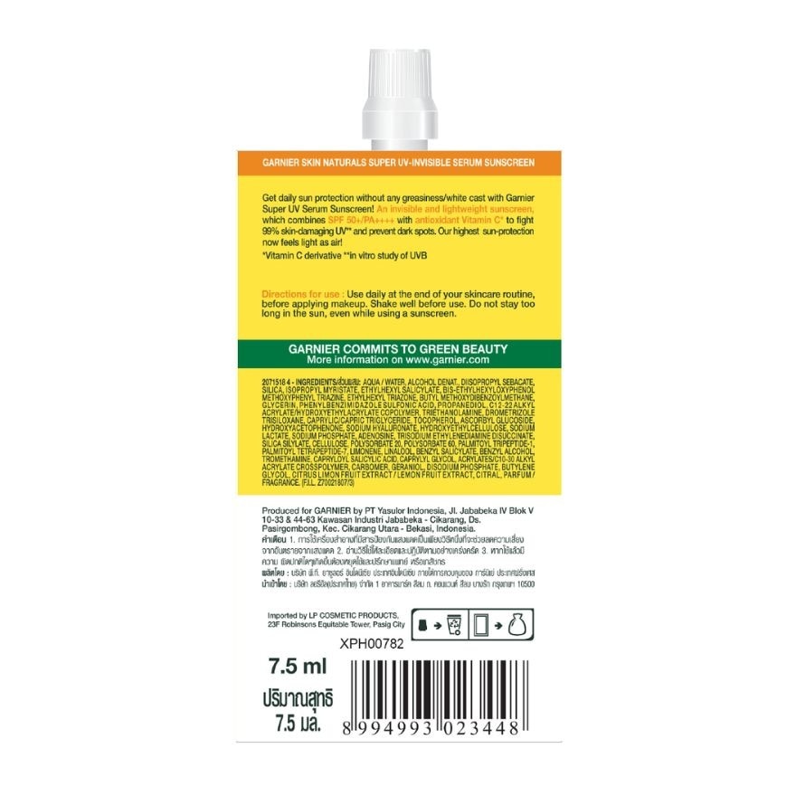 GARNIER Invisible Serum Sunscreen Vitamin C Super UV SPF 50 7ml