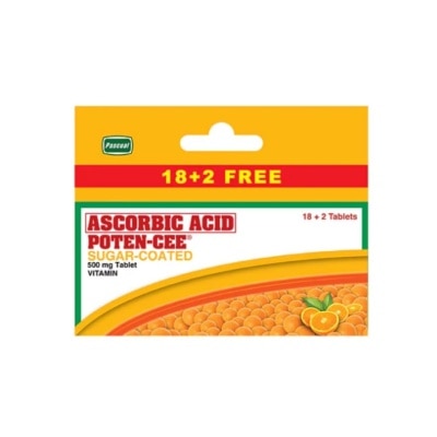 POTENCEE POTENCEE Ascorbic Acid Sugar Coated 18 + 2 Promo Pack