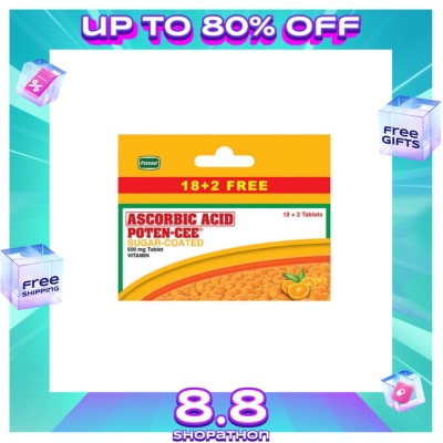 POTENCEE POTENCEE Ascorbic Acid Sugar Coated 18 + 2 Promo Pack