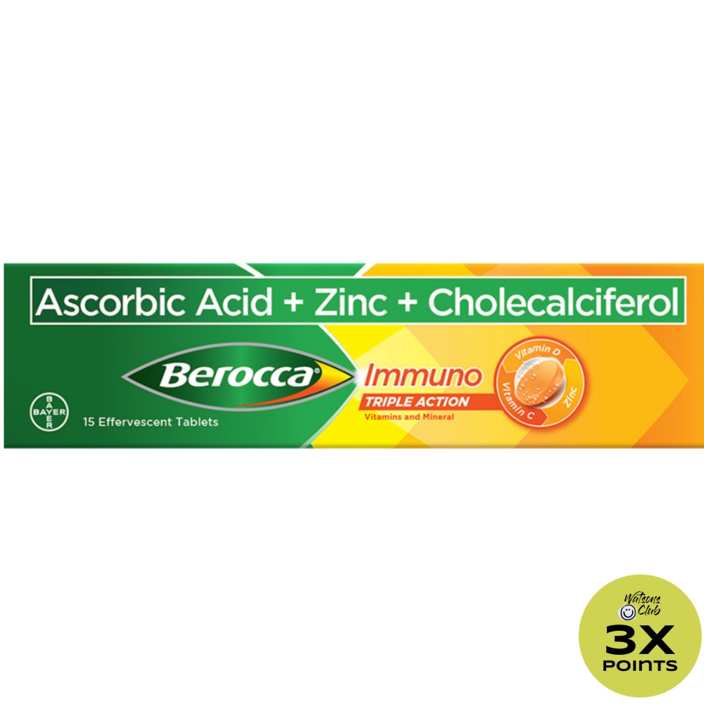 BEROCCA Immuno Triple Action Effervescent Tablet 15s