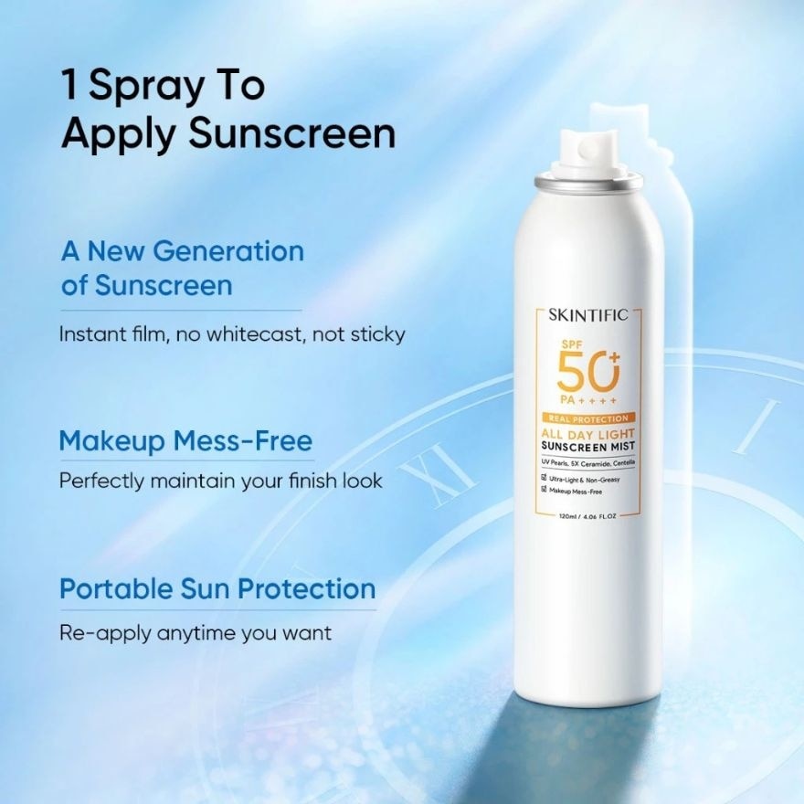 SKINTIFIC All Day Light Sunscreen Mist 120ml