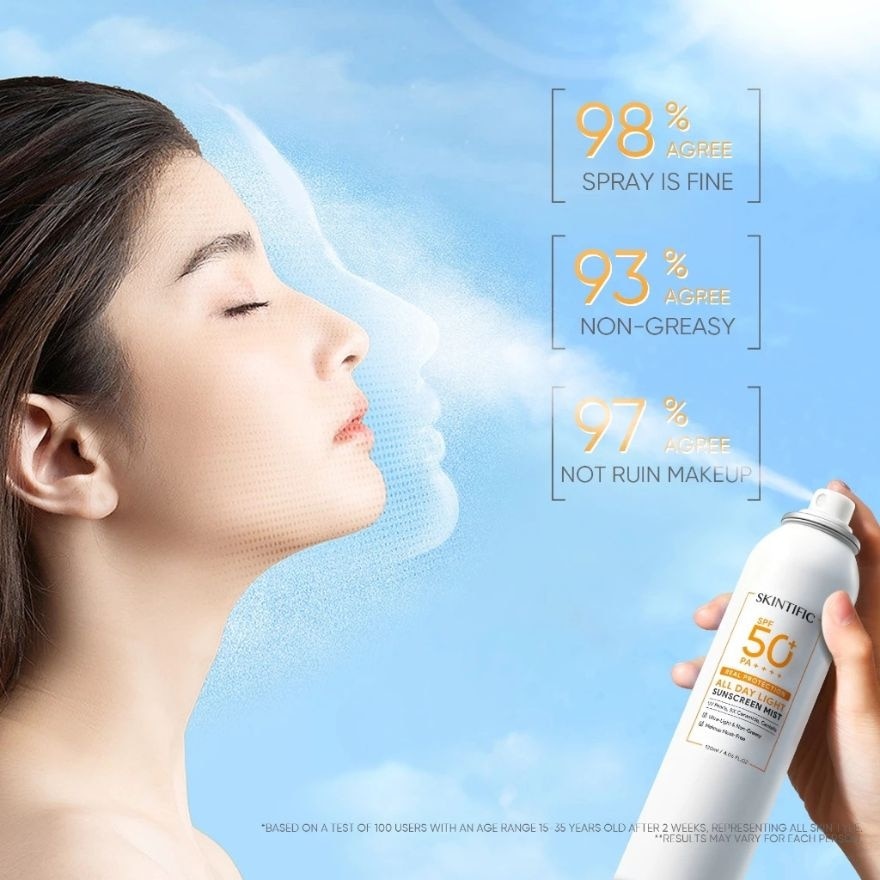 SKINTIFIC All Day Light Sunscreen Mist 120ml