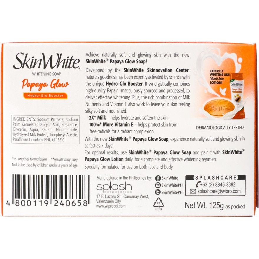 SKINWHITE Papaya Glow Whitening Soap 125g