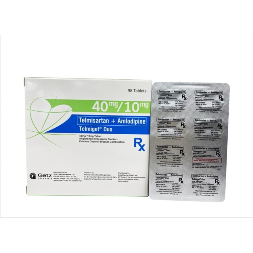 TELMIGET Telmisartan + Amlodipine Duo 40mg/10mg Sold Per Piece [PRESCRIPTION REQUIRED]