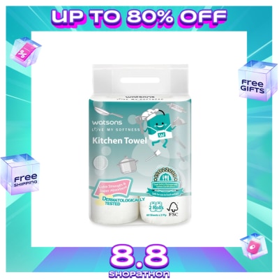 WATSONS WATSONS Multipurpose Kitchen Towel Half Cut 2ply 120s Bundle of 2