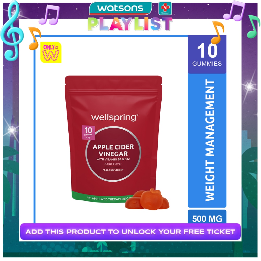 WELLSPRING Apple Cider Vinegar with Vitamin B9 and B12 Gummy 10s