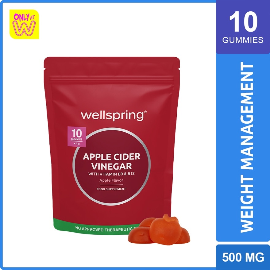 WELLSPRING Apple Cider Vinegar with Vitamin B9 and B12 Gummy 10s