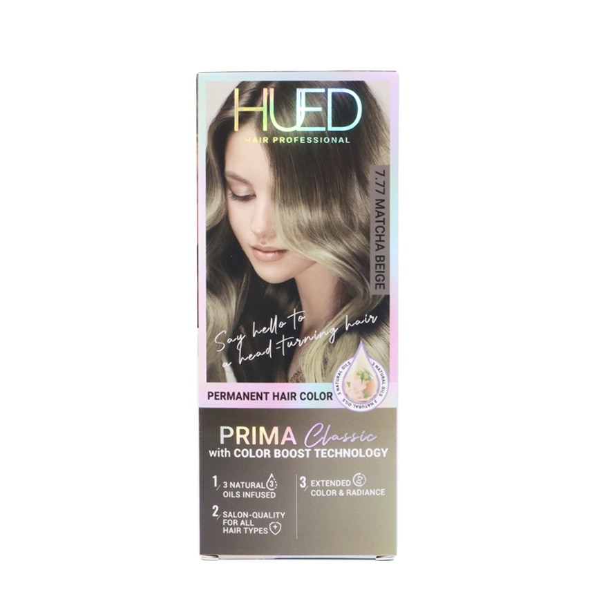 HUED Prima Classic Permanent Hair Color Upgraded Formula 7.77 Match Beige