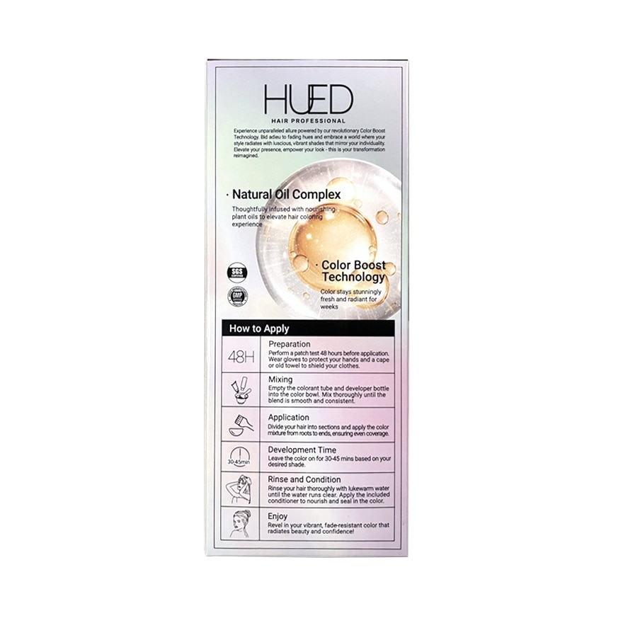 HUED Prima Classic Permanent Hair Color Upgraded Formula 22 Natural Black