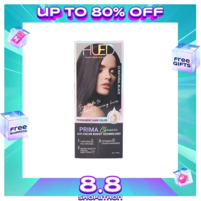 HUED HUED Prima Classic Permanent Hair Color Upgraded Formula 22 Natural Black