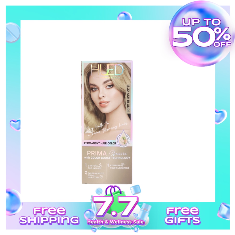 HUED Prima Classic Permanent Hair Color Upgraded Formula 8.32 Ash Blonde