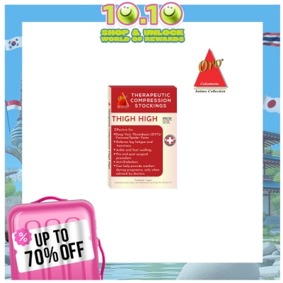 ORO INTIMO ORO Therapeutic Compression Stockings - Open Toe Thigh High 20-30 MMHG Double Extra Large Skintone