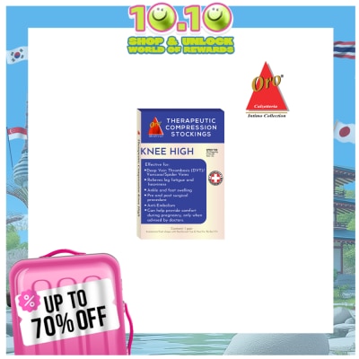 ORO INTIMO ORO Therapeutic Compression Stockings - Open Toe Knee High 20-30 MMHG Extra Large Skintone