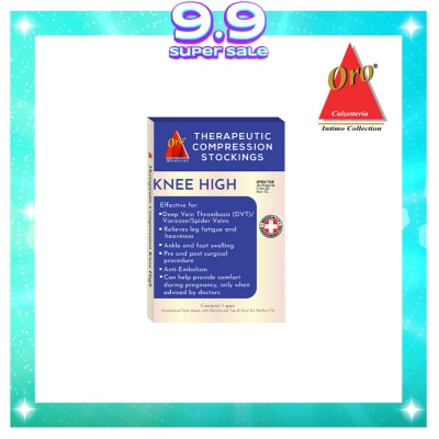 ORO INTIMO ORO Therapeutic Compression Stockings - Open Toe Knee High 20-30 MMHG Extra Large Skintone
