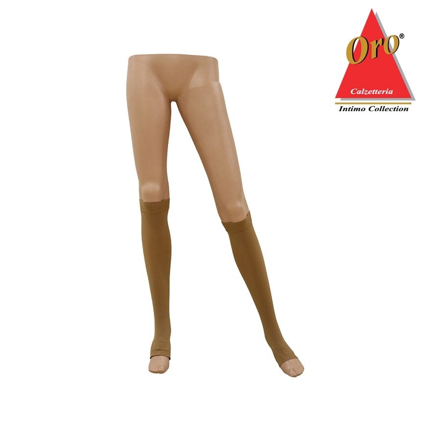 ORO Therapeutic Compression Stockings - Open Toe Knee High 20-30 MMHG Extra Large Skintone