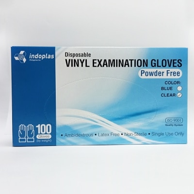 INDOPLAS INDOPLAS Disposable Vinyl Examination Gloves Powder Free